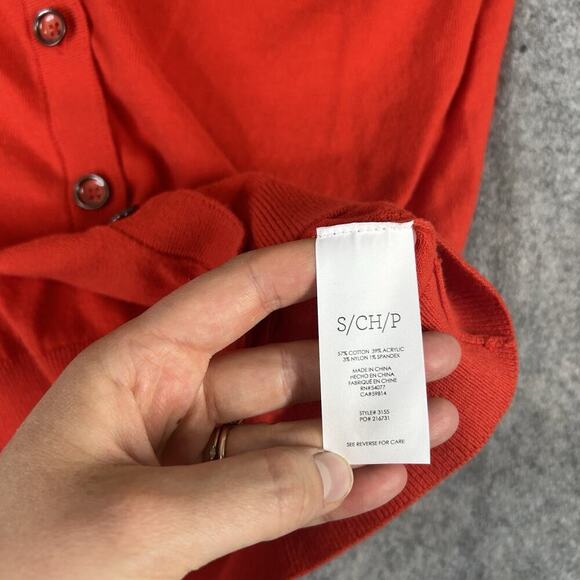 Cabi Cobblestone Cardigan Sweater Fiery Red Full Zip Back Small 3155 - Picture 4 of 8